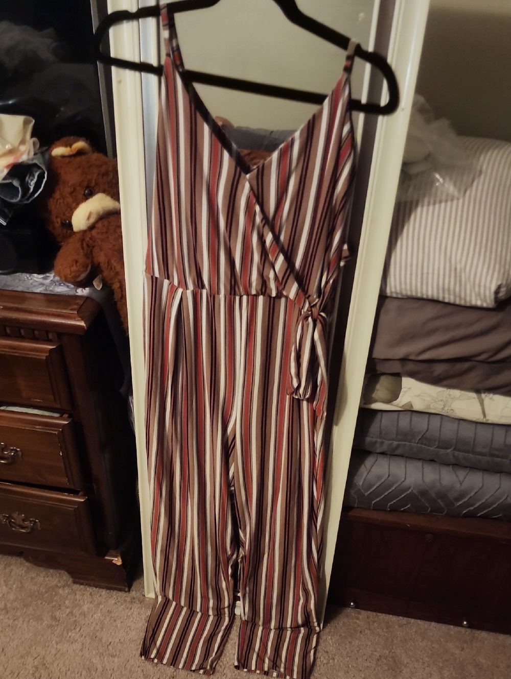 Like New-3xl, No Boundaries Striped Wrap Jumpsuit